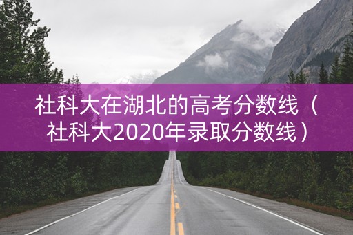 社科大在湖北的高考分数线（社科大2020年录取分数线）