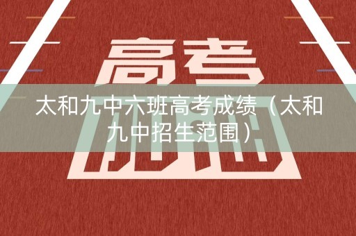 太和九中六班高考成绩（太和九中招生范围）