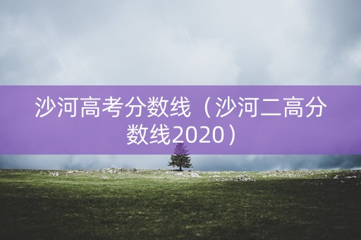 沙河高考分数线（沙河二高分数线2020）