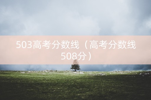 503高考分数线（高考分数线508分）