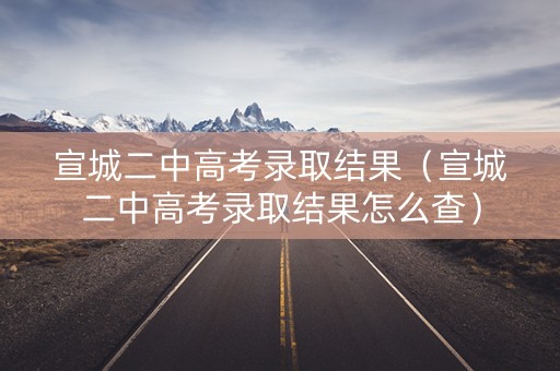 宣城二中高考录取结果（宣城二中高考录取结果怎么查）