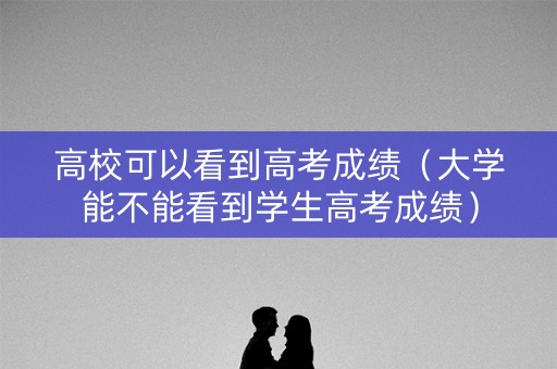 高校可以看到高考成绩（大学能不能看到学生高考成绩）