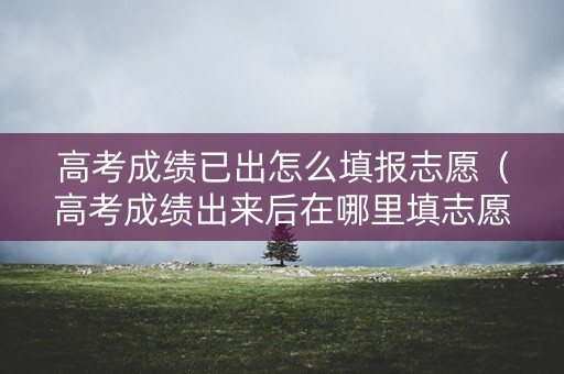 高考成绩已出怎么填报志愿（高考成绩出来后在哪里填志愿）