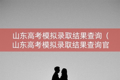 山东高考模拟录取结果查询（山东高考模拟录取结果查询官网）