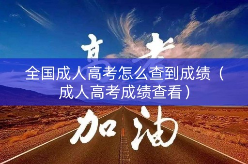全国成人高考怎么查到成绩（成人高考成绩查看）