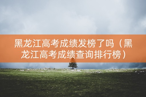 黑龙江高考成绩发榜了吗（黑龙江高考成绩查询排行榜）
