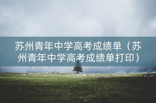 苏州青年中学高考成绩单（苏州青年中学高考成绩单打印）