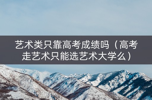艺术类只靠高考成绩吗（高考走艺术只能选艺术大学么）