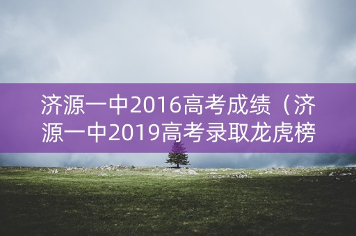 济源一中2016高考成绩（济源一中2019高考录取龙虎榜）