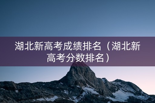 湖北新高考成绩排名（湖北新高考分数排名）