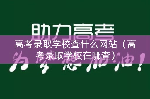 高考录取学校查什么网站（高考录取学校在哪查）