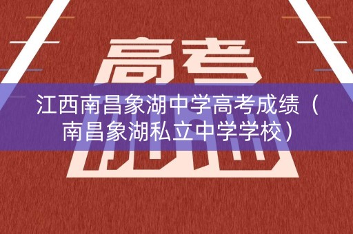 江西南昌象湖中学高考成绩（南昌象湖私立中学学校）