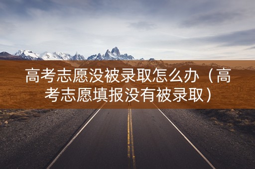 高考志愿没被录取怎么办（高考志愿填报没有被录取）