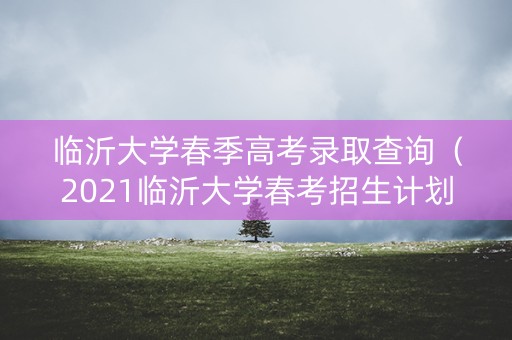 临沂大学春季高考录取查询（2021临沂大学春考招生计划）