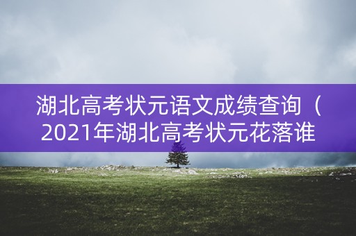 湖北高考状元语文成绩查询（2021年湖北高考状元花落谁家）