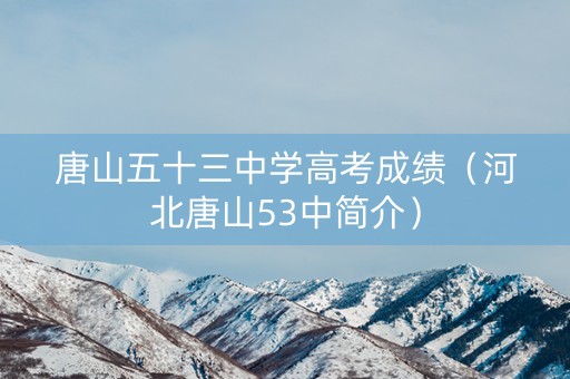 唐山五十三中学高考成绩（河北唐山53中简介）