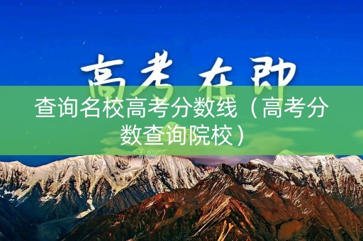 查询名校高考分数线（高考分数查询院校）