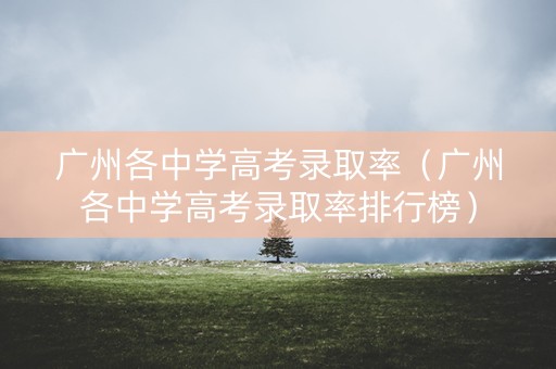 广州各中学高考录取率（广州各中学高考录取率排行榜）
