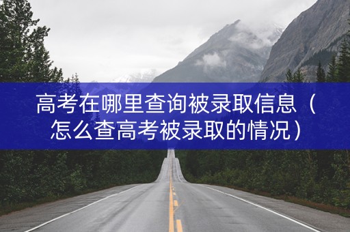 高考在哪里查询被录取信息（怎么查高考被录取的情况）