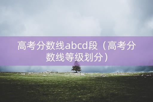 高考分数线abcd段（高考分数线等级划分）