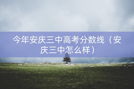 今年安庆三中高考分数线（安庆三中怎么样）