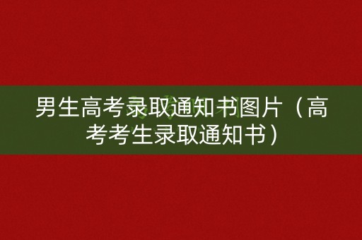 男生高考录取通知书图片（高考考生录取通知书）