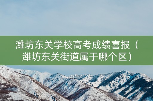 潍坊东关学校高考成绩喜报（潍坊东关街道属于哪个区）