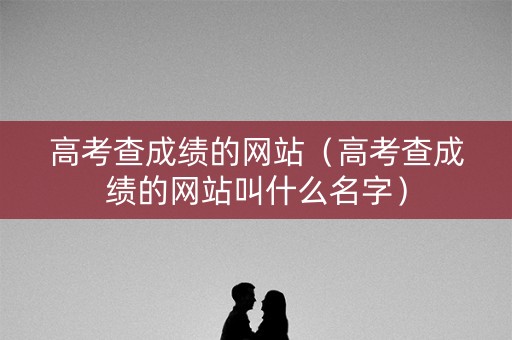 高考查成绩的网站（高考查成绩的网站叫什么名字）