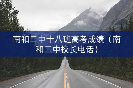 南和二中十八班高考成绩（南和二中校长电话）