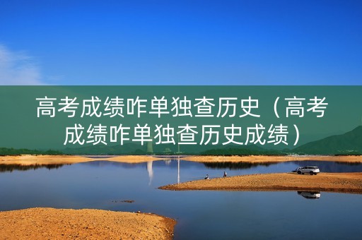 高考成绩咋单独查历史（高考成绩咋单独查历史成绩）