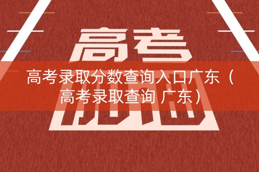 高考录取分数查询入口广东（高考录取查询 广东）