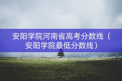 安阳学院河南省高考分数线（安阳学院最低分数线）