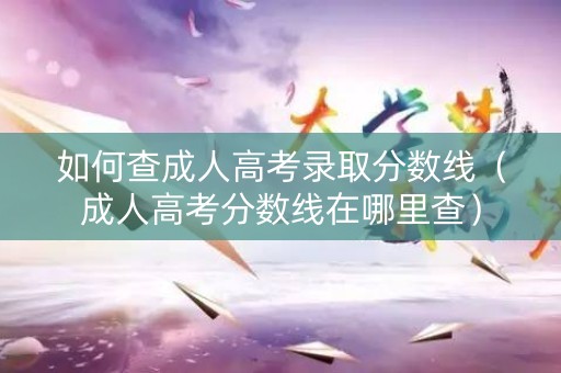 如何查成人高考录取分数线（成人高考分数线在哪里查）