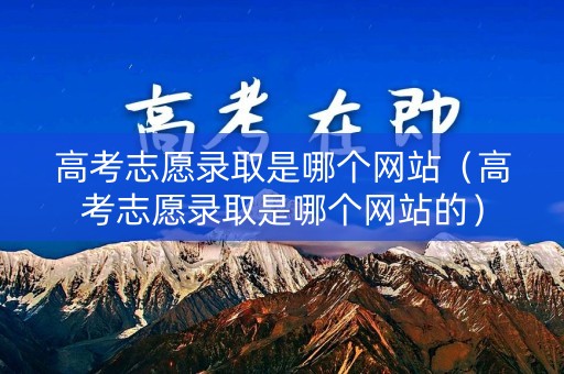 高考志愿录取是哪个网站（高考志愿录取是哪个网站的）