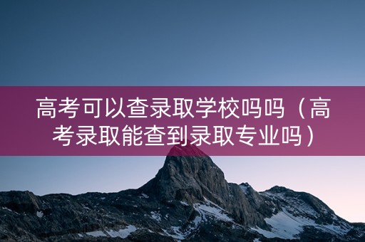 高考可以查录取学校吗吗（高考录取能查到录取专业吗）