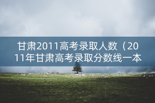 甘肃2011高考录取人数（2011年甘肃高考录取分数线一本二本）
