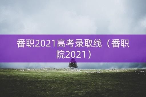 番职2021高考录取线（番职院2021）