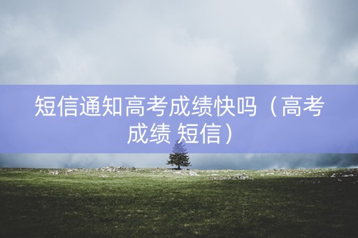短信通知高考成绩快吗（高考成绩 短信）