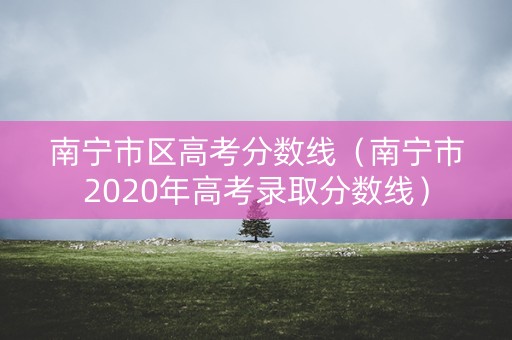 南宁市区高考分数线（南宁市2020年高考录取分数线）
