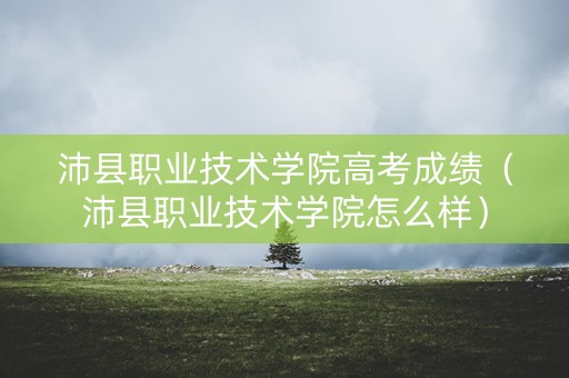 沛县职业技术学院高考成绩（沛县职业技术学院怎么样）