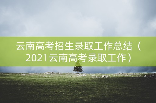 云南高考招生录取工作总结（2021云南高考录取工作）