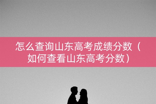 怎么查询山东高考成绩分数（如何查看山东高考分数）