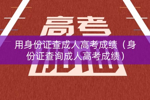 用身份证查成人高考成绩（身份证查询成人高考成绩）