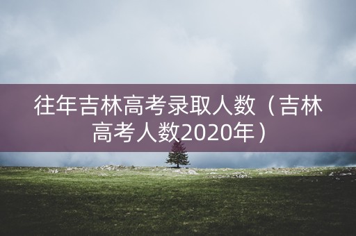 往年吉林高考录取人数（吉林高考人数2020年）