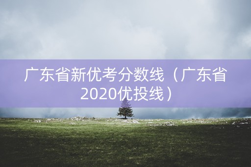 广东省新优考分数线（广东省2020优投线）