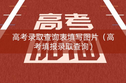 高考录取查询表填写图片（高考填报录取查询）