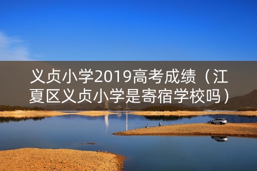 义贞小学2019高考成绩（江夏区义贞小学是寄宿学校吗）
