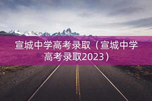 宣城中学高考录取（宣城中学高考录取2023）
