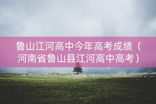 鲁山江河高中今年高考成绩（河南省鲁山县江河高中高考）