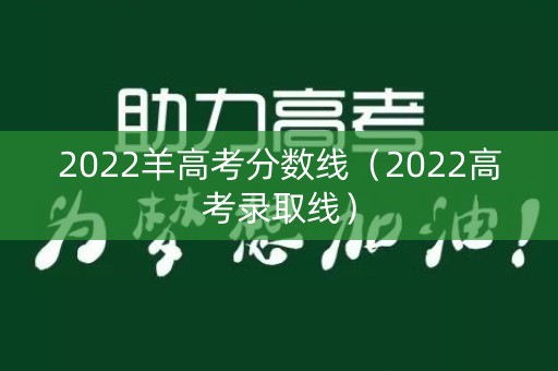 2022羊高考分数线（2022高考录取线）